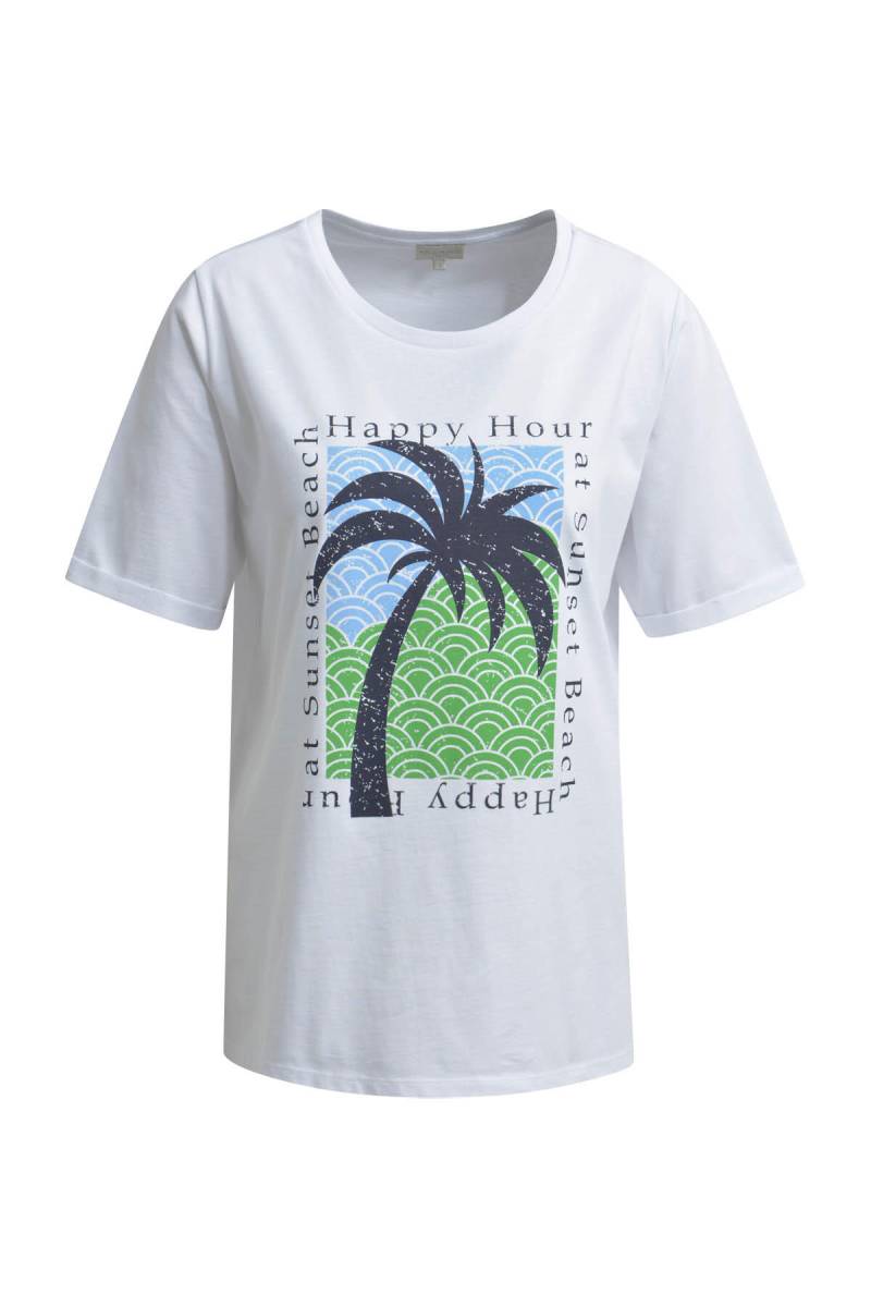 Milano Italy - T-Shirt w roundneck + turn up at sleeve white - Gr. - S von Milano Italy