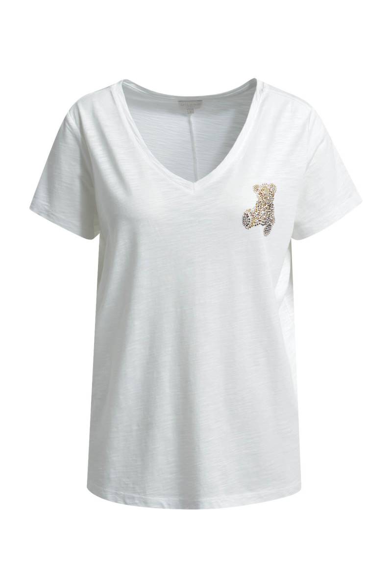Milano Italy - V-neck t-shirt w/ chest AW 1/4 sleeve offwhite - Gr. - S von Milano Italy