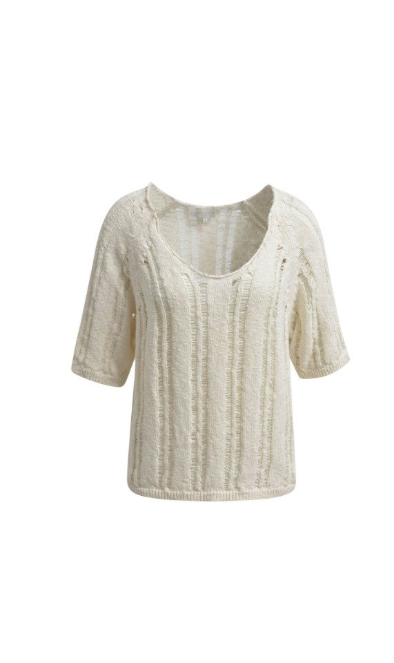 Milano Italy Wollpullover PULLOVER halbarm Milano beige von Milano Italy