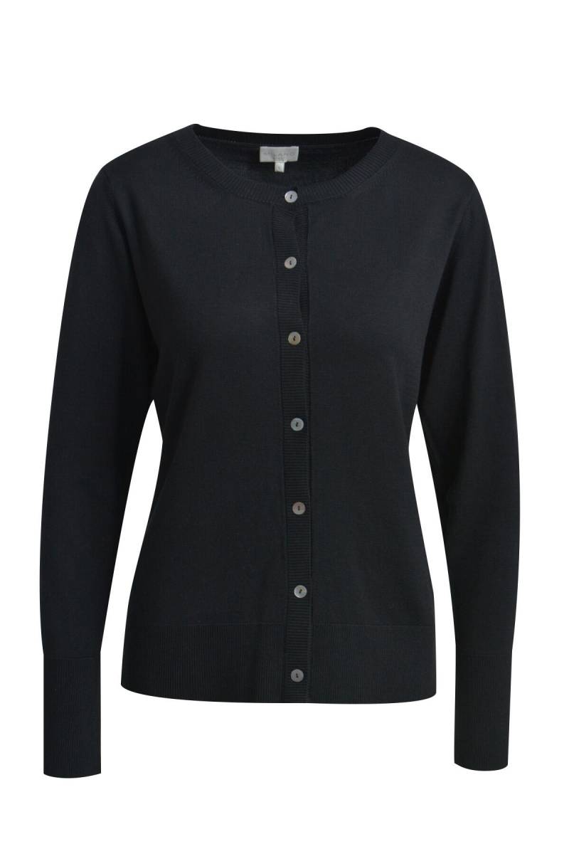 Milano Italy - cardigan roundneck button placket 1/2 sleeve black - Gr. - S von Milano Italy