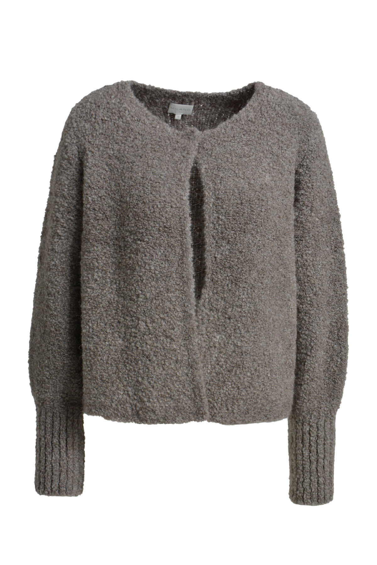 Milano Italy - cardigan w/ roundneck pressbutton closure 1/1 sleeve mink - Gr. - L von Milano Italy