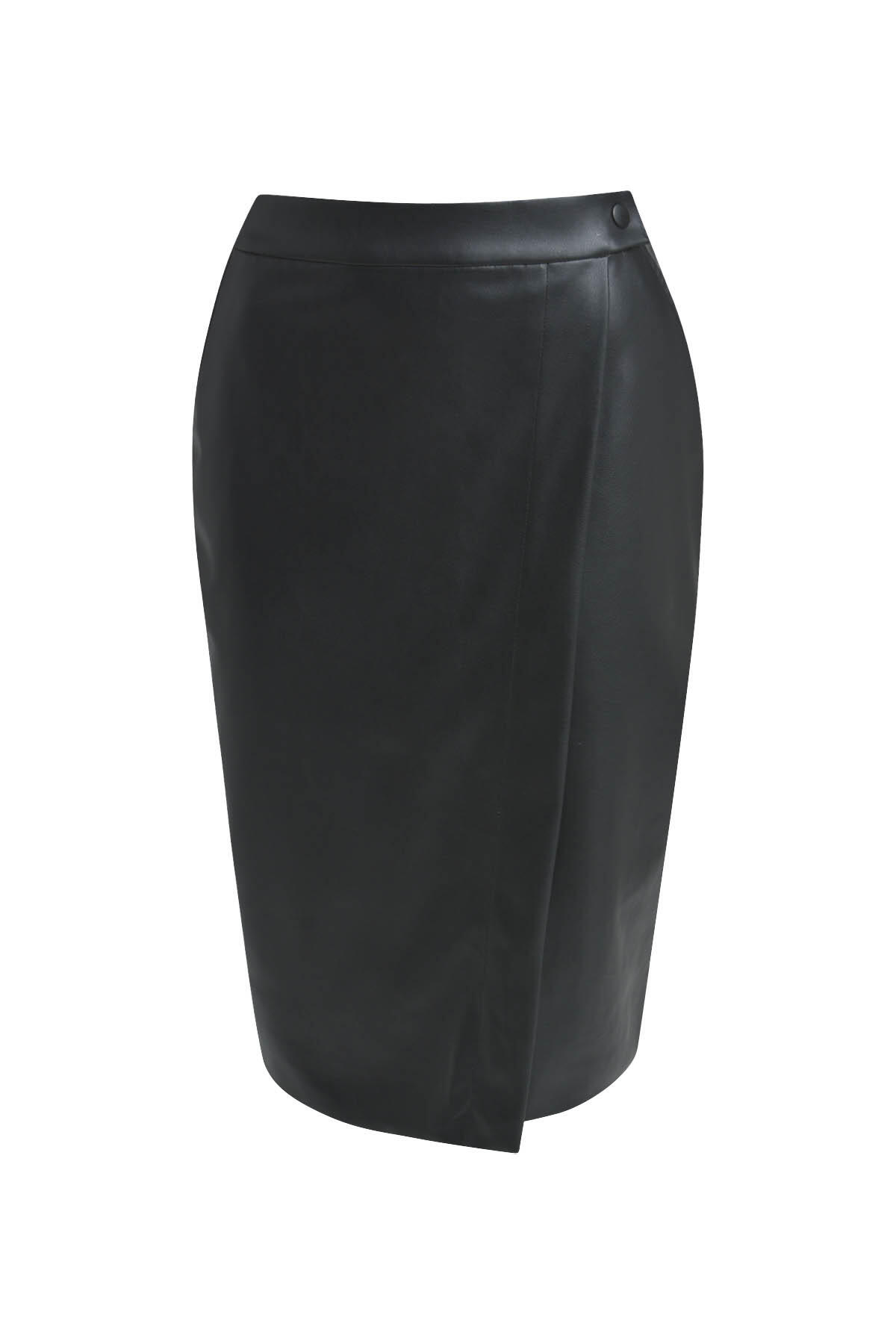 Milano Italy - fake leather fake wrap skirt black - Gr. - 42 von Milano Italy