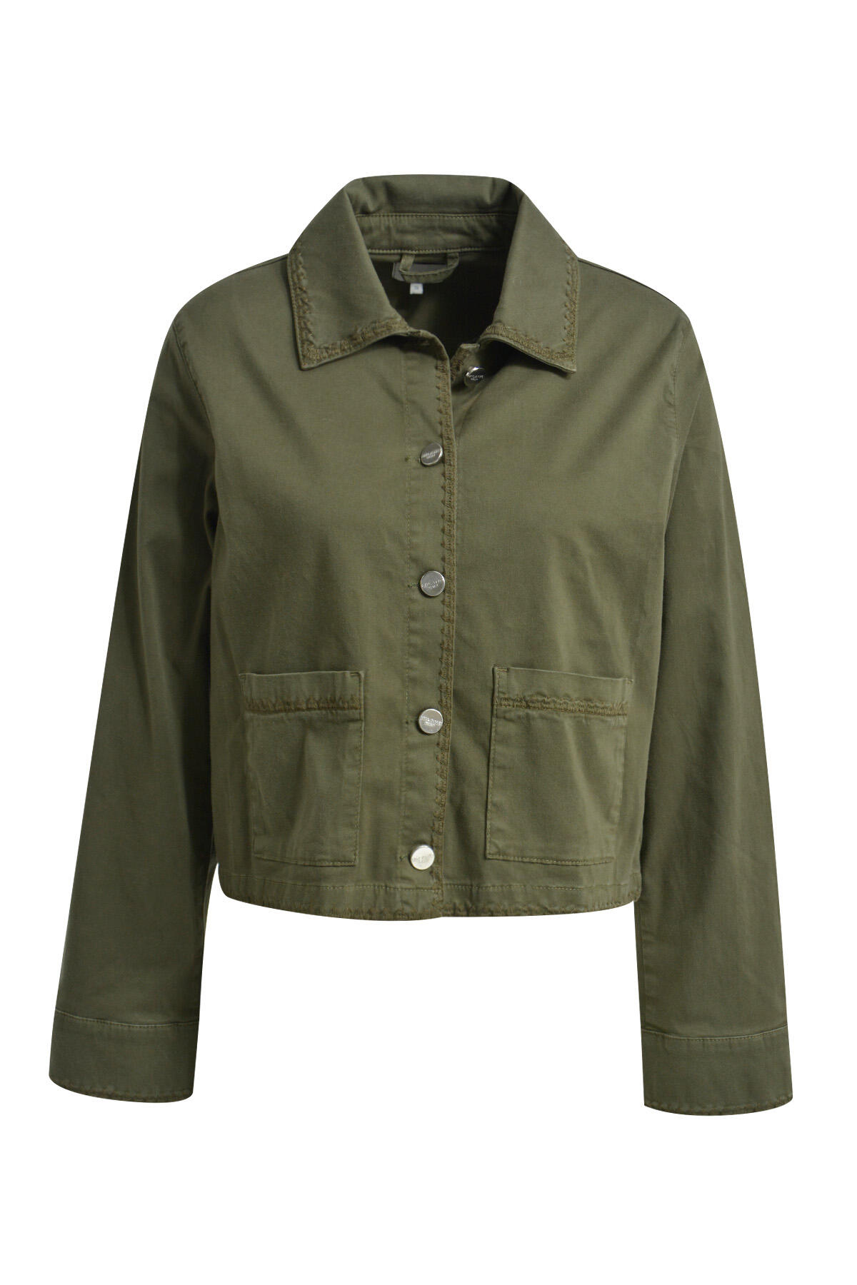 Milano Italy - jacket w/ collar & patched pockets khaki - Gr. - 38 von Milano Italy