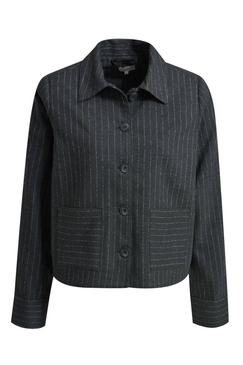 Milano Italy - jacket w/collar patched pockets 1/1 sleeve anthracite print - Gr. - 36 von Milano Italy