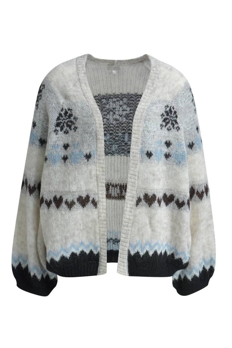Milano Italy - open cardigan w/ intarsia 1/1 raglan sleeve - Gr. - XXL von Milano Italy