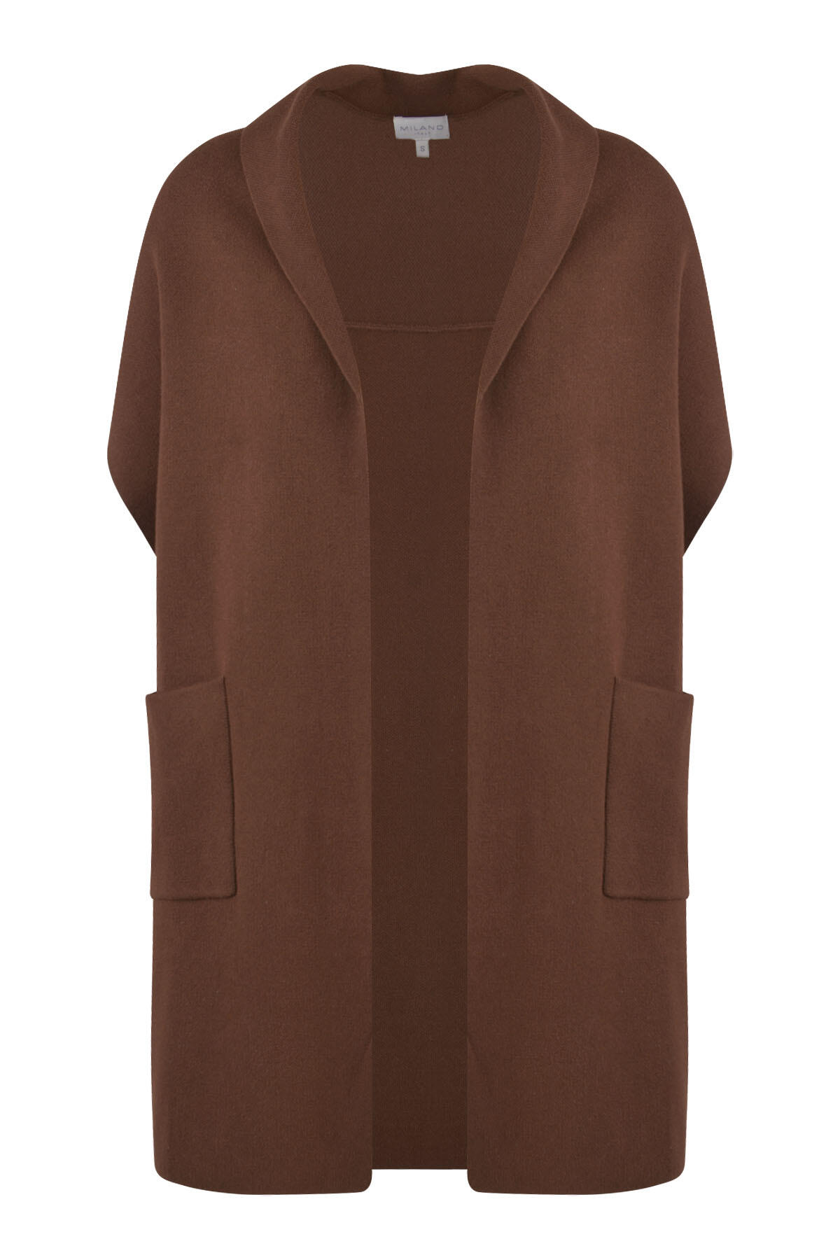 Milano Italy - open cardigan with oversized shoulders choco von Milano Italy