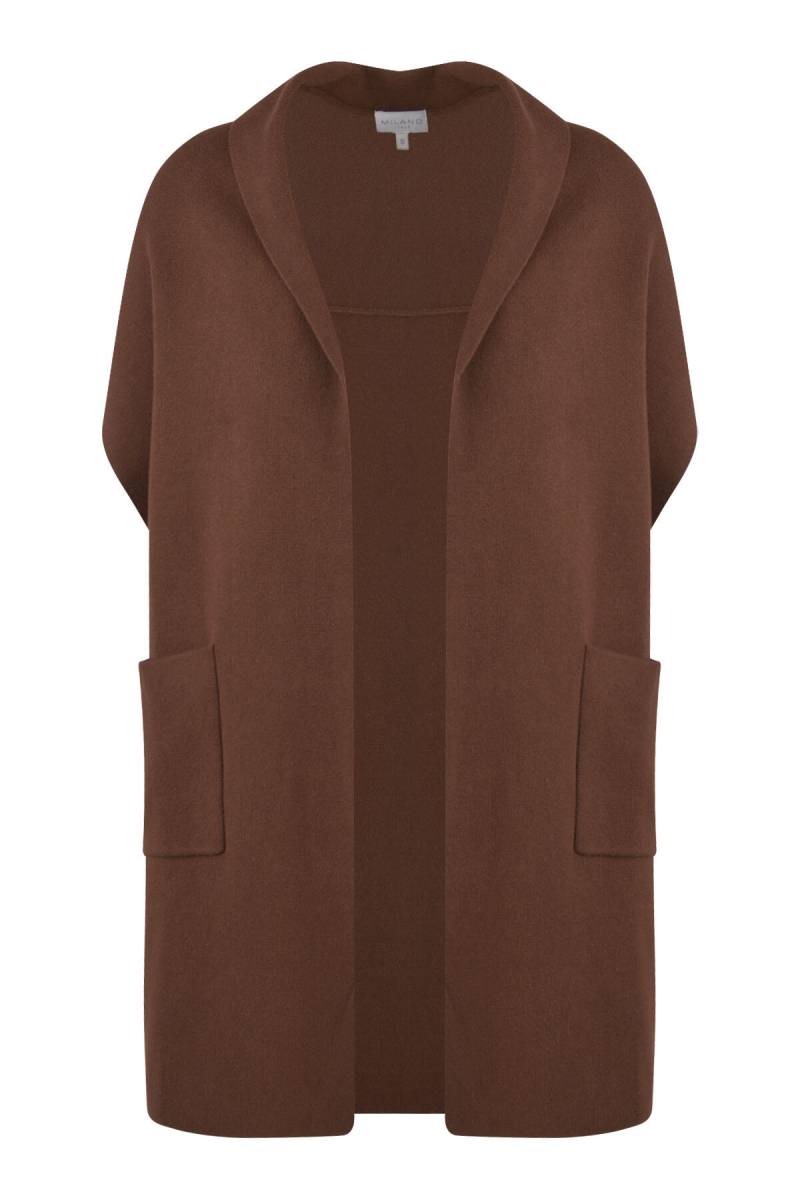 Milano Italy - open cardigan with oversized shoulders choco von Milano Italy