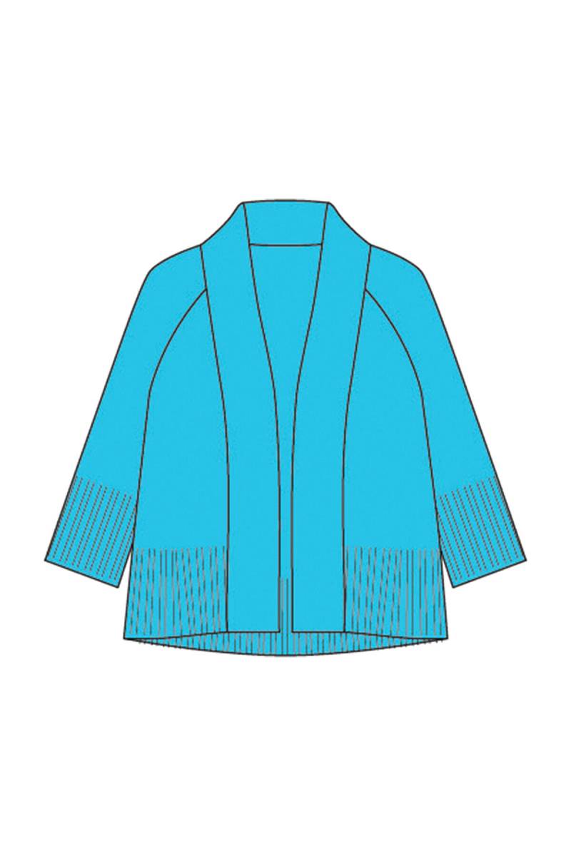 Milano Italy - open short cardigan w 3/4 raglan sleeves aqua - Gr. - S von Milano Italy