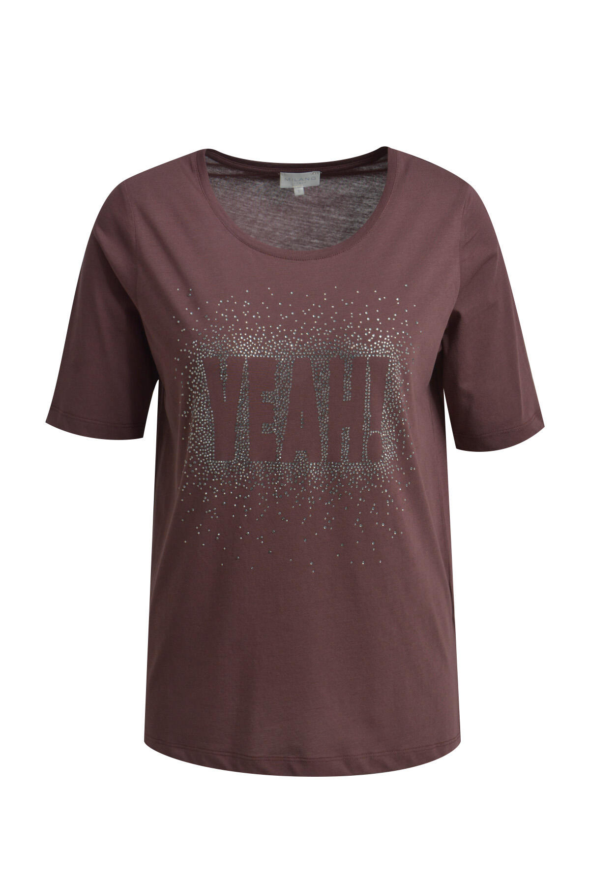 Milano Italy - roundneck t-shirt w/ AW 1/4 sleeve vino - Gr. - S von Milano Italy