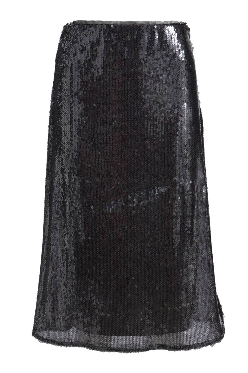 Milano Italy - sequin skirt w/ elastic waistband mocca - Gr. - 38 von Milano Italy