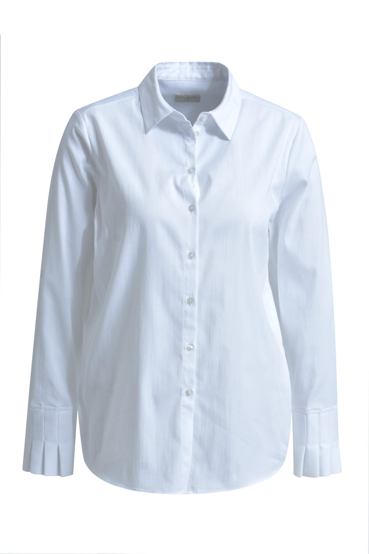 Milano Italy - shirt blouse 1/1 sleeve w/ pleated cuff white - Gr. - 36 von Milano Italy