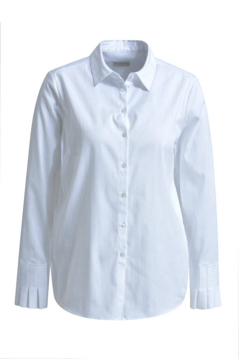 Milano Italy - shirt blouse 1/1 sleeve w/ pleated cuff white - Gr. - 40 von Milano Italy