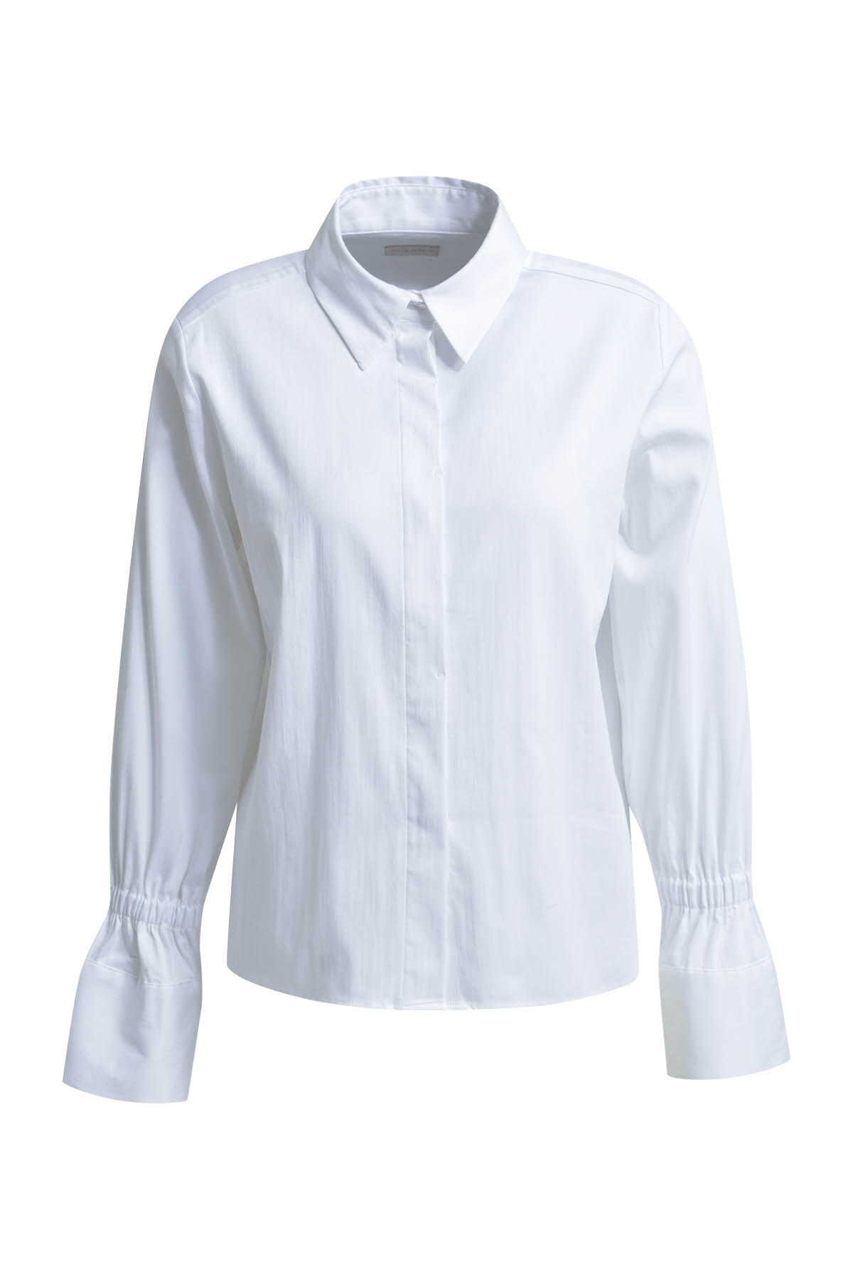 Milano Italy - shirt blouse w/ elastic gathering above cuff 1/1 sleeve white - Gr. - 36 von Milano Italy