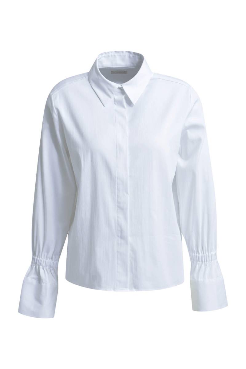 Milano Italy - shirt blouse w/ elastic gathering above cuff 1/1 sleeve white - Gr. - 36 von Milano Italy