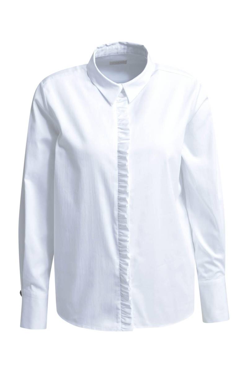 Milano Italy - shirt blouse w/ small ruffle placket 1/1 sleeve white - Gr. - 46 von Milano Italy