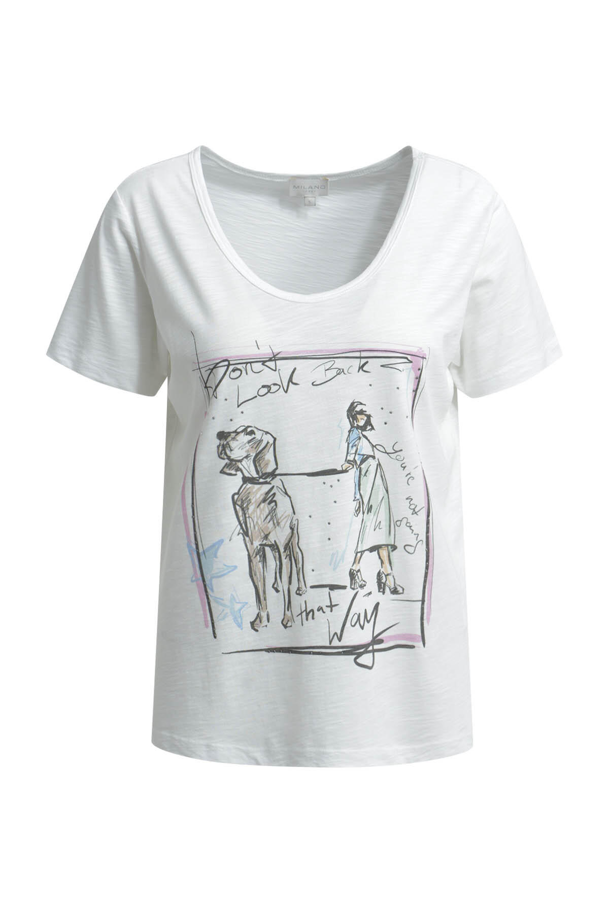 Milano Italy - v-neck t-shirt w/ AW 1/4 sleeve offwhite - Gr. - XL von Milano Italy