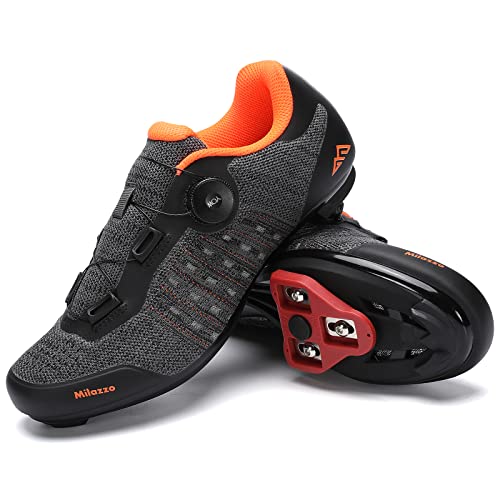 Milazzo Fahrradschuhe, Rennradschuhe für Herren, Rennrad MTB Radschuhe,Knit Mountainbike Sneaker, Atmungsaktive Peloton Schuhen Radsportschuhe Kompatibe Look SPD SPD-SL Delta Lock Pedal Reitschuhe von Milazzo