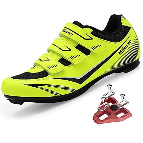 Milazzo Fahrradschuhe, Rennradschuhe für Herren, Rennrad MTB Radschuhe,Knit Mountainbike Sneaker, Atmungsaktive Peloton Schuhen Radsportschuhe Kompatibe Look SPD SPD-SL Delta Lock Pedal Reitschuhe von Milazzo