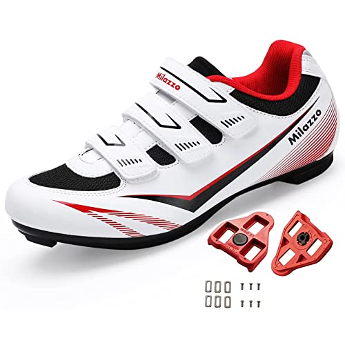 Milazzo Fahrradschuhe, Rennradschuhe für Herren, Rennrad MTB Radschuhe,Knit Mountainbike Sneaker, Atmungsaktive Peloton Schuhen Radsportschuhe Kompatibe Look SPD SPD-SL Delta Lock Pedal Reitschuhe von Milazzo