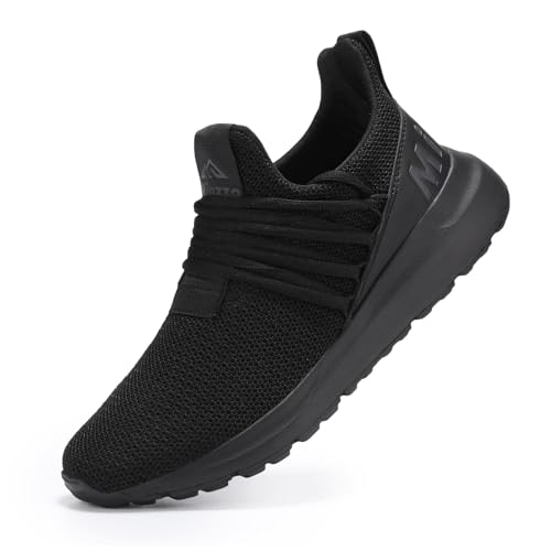 Milazzo Herren Sneaker Sportschuhe für Männer – Bequeme Laufschuhe mit Atmungsaktivem Mesh – rutschfeste Fitnessschuhe für Alltag & Training 1229AllesSchwarz 44 von Milazzo