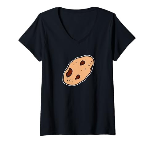 Damen Milch und Keks Pärchen Halloween Kostüm Keks T-Shirt mit V-Ausschnitt von Milch und Keks Pärchen Halloween Kostüm