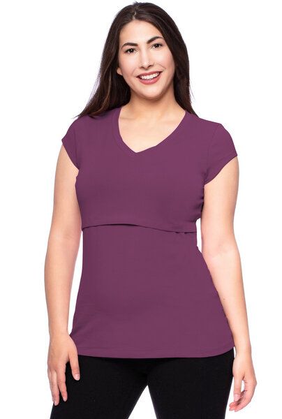 Milchshake 108 BASIC Umstands- und Stillshirt V-Neck mit kurzarm aus weicher Bio-Baumwolle Milchshake 108 BASIC Umstands- und Stillshirt V-Neck mit kurzarm aus weicher Bio-Baumwolle von Milchshake