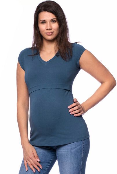 Milchshake 108 BASIC Umstands- und Stillshirt V-Neck mit kurzarm aus weicher Bio-Baumwolle von Milchshake