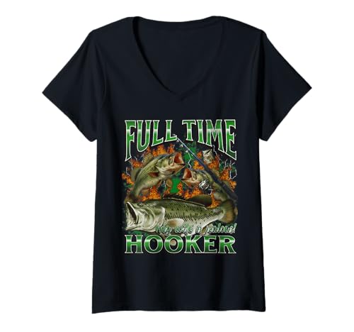 Damen Lustiges offensives Angel-Meme-Bootleg für Nutten in Vollzeit T-Shirt mit V-Ausschnitt von MildlyPerturbed