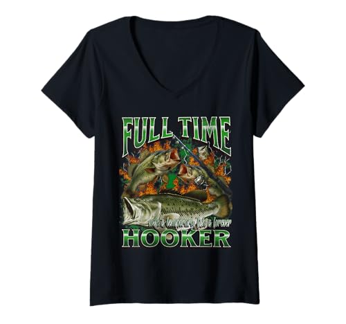 Damen Lustiges offensives Angel-Meme-Bootleg für Nutten in Vollzeit T-Shirt mit V-Ausschnitt von MildlyPerturbed