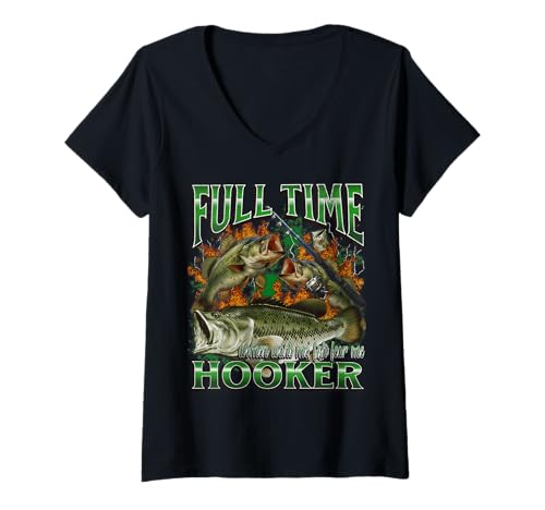 Damen Lustiges offensives Angel-Meme-Bootleg für Nutten in Vollzeit T-Shirt mit V-Ausschnitt von MildlyPerturbed