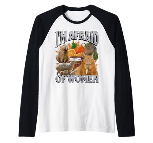 Ich Habe Angst vor Frauen Lustige Capybara-Meme-Bootleg Y2K-Grafik Raglan von MildlyPerturbed
