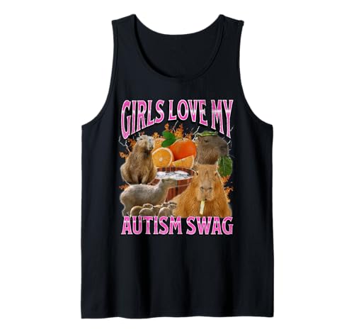 Mädchen lieben meinen Autismus-Swag Lustiges Capybara-Meme-Bootleg Y2K Tank Top Mädchen lieben meinen Autismus-Swag Lustiges Capybara-Meme-Bootleg Y2K Tank Top von MildlyPerturbed