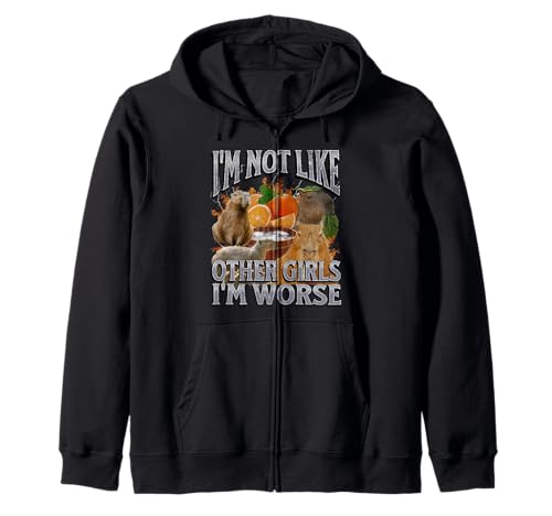 Nicht wie andere Mädchen Lustige Capybara-Meme-Bootleg Y2K-Grafik Kapuzenjacke von MildlyPerturbed