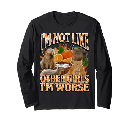 Nicht wie andere Mädchen Lustige Capybara-Meme-Bootleg Y2K-Grafik Langarmshirt Nicht wie andere Mädchen Lustige Capybara-Meme-Bootleg Y2K-Grafik Langarmshirt von MildlyPerturbed
