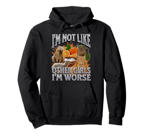 Nicht wie andere Mädchen Lustige Capybara-Meme-Bootleg Y2K-Grafik Pullover Hoodie von MildlyPerturbed