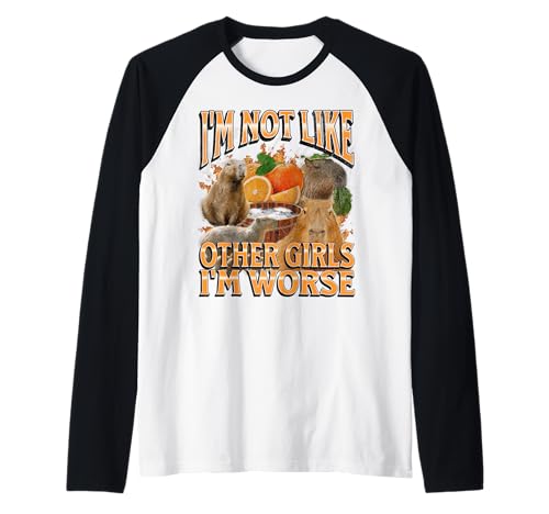 Nicht wie andere Mädchen Lustige Capybara-Meme-Bootleg Y2K-Grafik Raglan von MildlyPerturbed