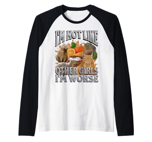 Nicht wie andere Mädchen Lustige Capybara-Meme-Bootleg Y2K-Grafik Raglan von MildlyPerturbed