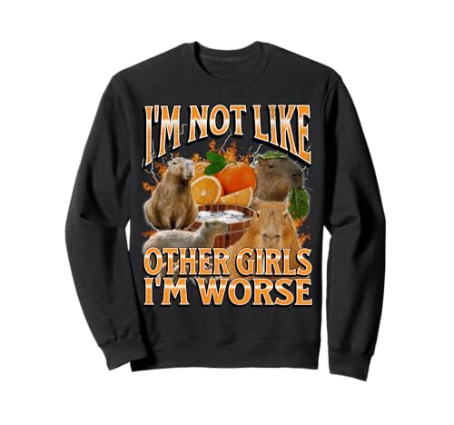 Nicht wie andere Mädchen Lustige Capybara-Meme-Bootleg Y2K-Grafik Sweatshirt von MildlyPerturbed