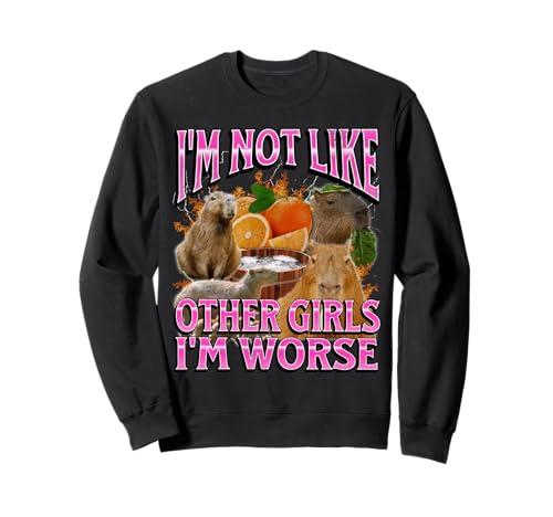 Nicht wie andere Mädchen Lustige Capybara-Meme-Bootleg Y2K-Grafik Sweatshirt von MildlyPerturbed