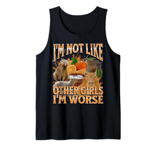 Nicht wie andere Mädchen Lustige Capybara-Meme-Bootleg Y2K-Grafik Tank Top von MildlyPerturbed