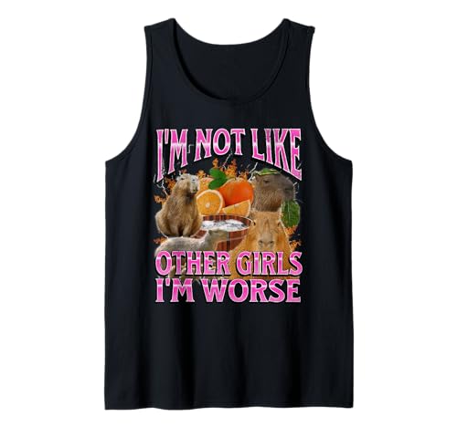 Nicht wie andere Mädchen Lustige Capybara-Meme-Bootleg Y2K-Grafik Tank Top von MildlyPerturbed