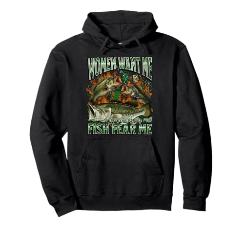 Women Want Me Fish Fear Me Lustiges Angel-Meme-Bootleg Pullover Hoodie von MildlyPerturbed