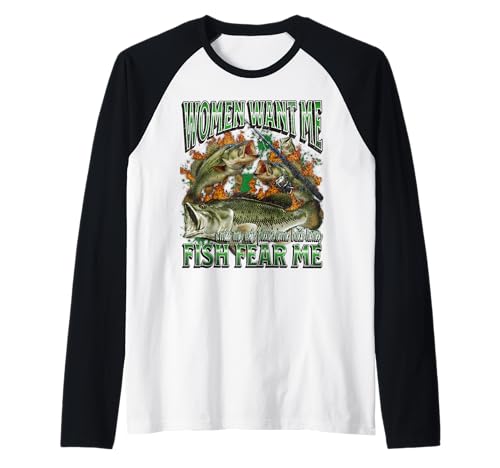 Women Want Me Fish Fear Me Lustiges Angel-Meme-Bootleg Raglan von MildlyPerturbed