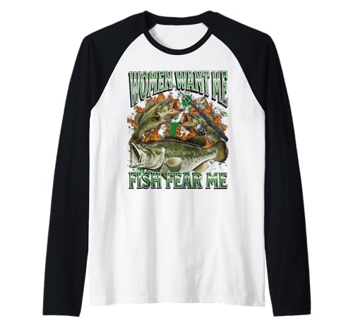 Women Want Me Fish Fear Me Lustiges Angel-Meme-Bootleg Raglan von MildlyPerturbed