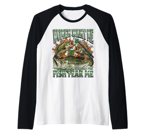 Women Want Me Fish Fear Me Lustiges Angel-Meme-Bootleg Raglan von MildlyPerturbed