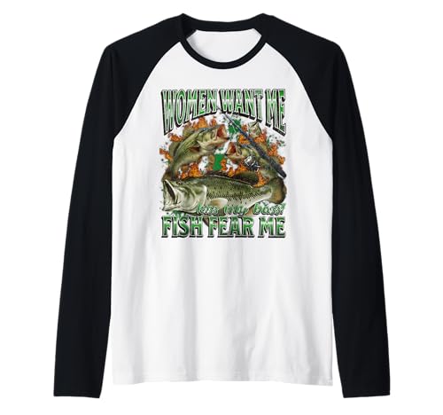 Women Want Me Fish Fear Me Lustiges Angel-Meme-Bootleg Raglan von MildlyPerturbed