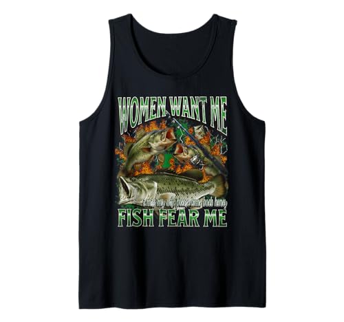 Women Want Me Fish Fear Me Lustiges Angel-Meme-Bootleg Tank Top von MildlyPerturbed