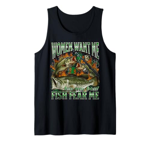 Women Want Me Fish Fear Me Lustiges Angel-Meme-Bootleg Tank Top von MildlyPerturbed