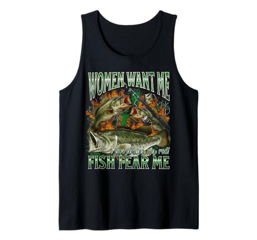 Women Want Me Fish Fear Me Lustiges Angel-Meme-Bootleg Tank Top von MildlyPerturbed