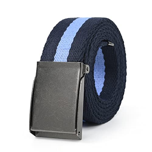 Mile High Life Leinwand Webgürtel Passend zugeschnitten Flip-Top Gebürstete silberne Nickelschnalle 24 Farben von Mile High Life